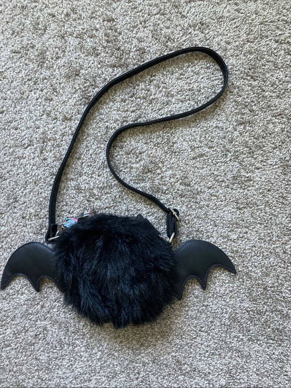 Disney Store Vampirina Bat purse Faux Fur Vegan Key Ring